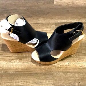 Black platform wedges